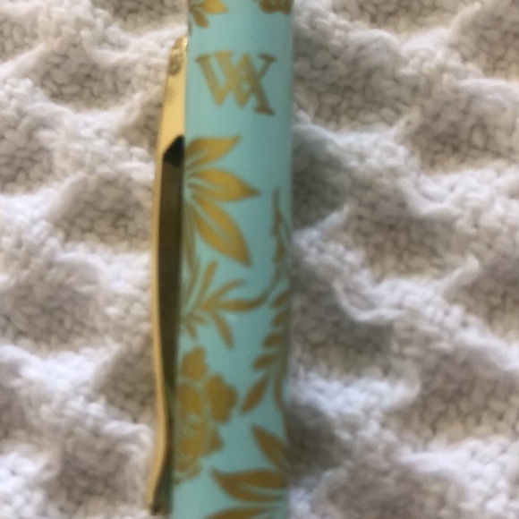 Waldorf Astoria Gorgeous Turquoise Blue W/Plated Gold Writing Pen / Authentic - Picture 2 of 2
